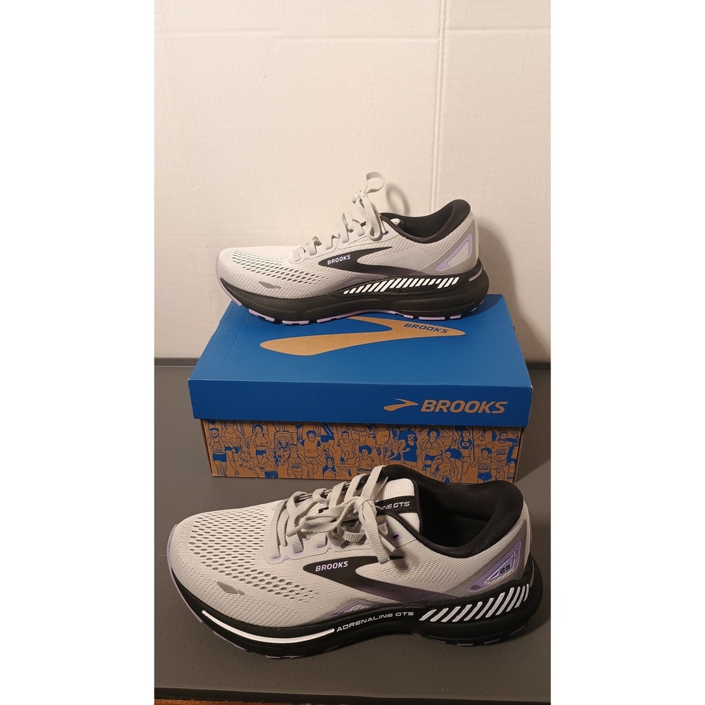 Brooks Adrenaline GTS 23 Women 7 Gray Purple NEW Running Shoes 1203811B039